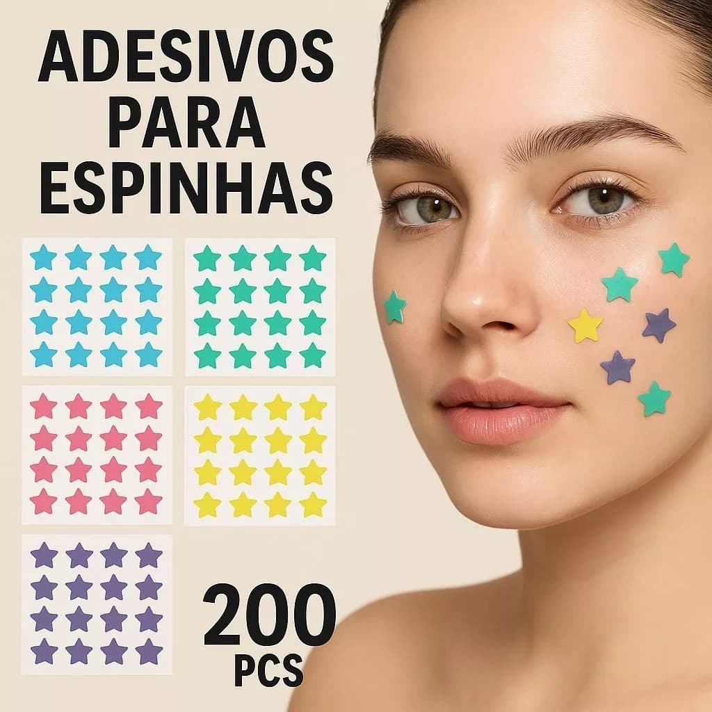 Adesivo para espinha secador de acne multicolorido, facil de usar, estrela funcional pratico