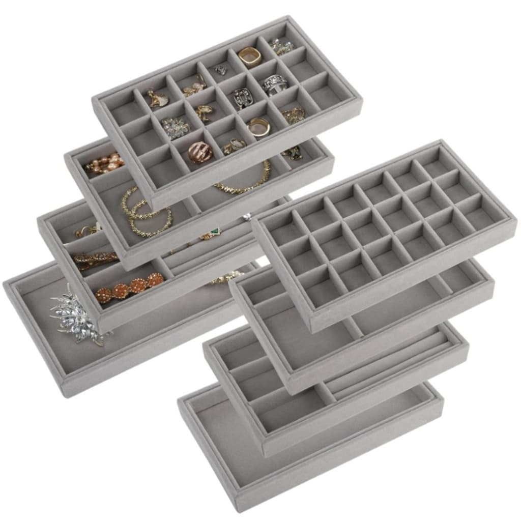 Pacote Com 8 Bandejas De Veludo Para Joias Organizadors Luxo