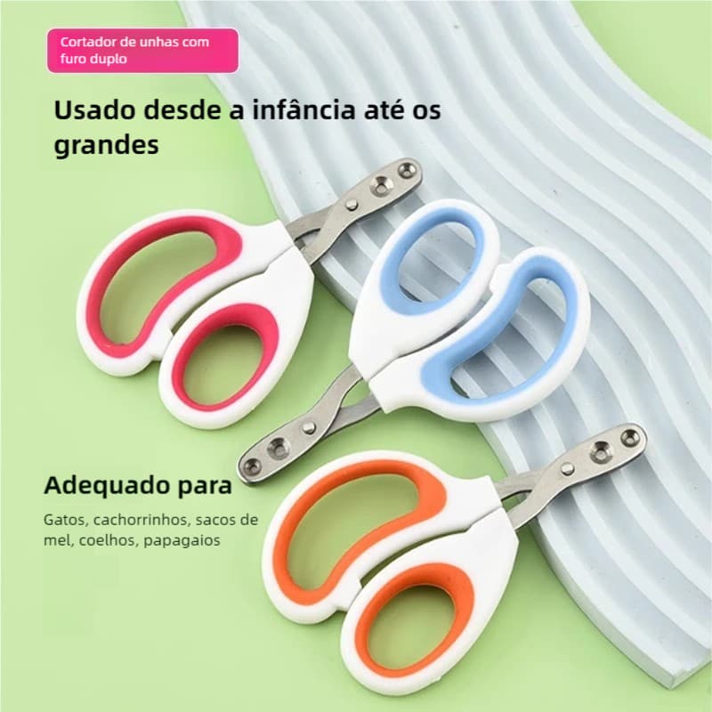 ortador De Unhas Alicate Com Furo Para Gato Corte Preciso Evita Sangramento Aço Inoxidável Tesoura LR-0217