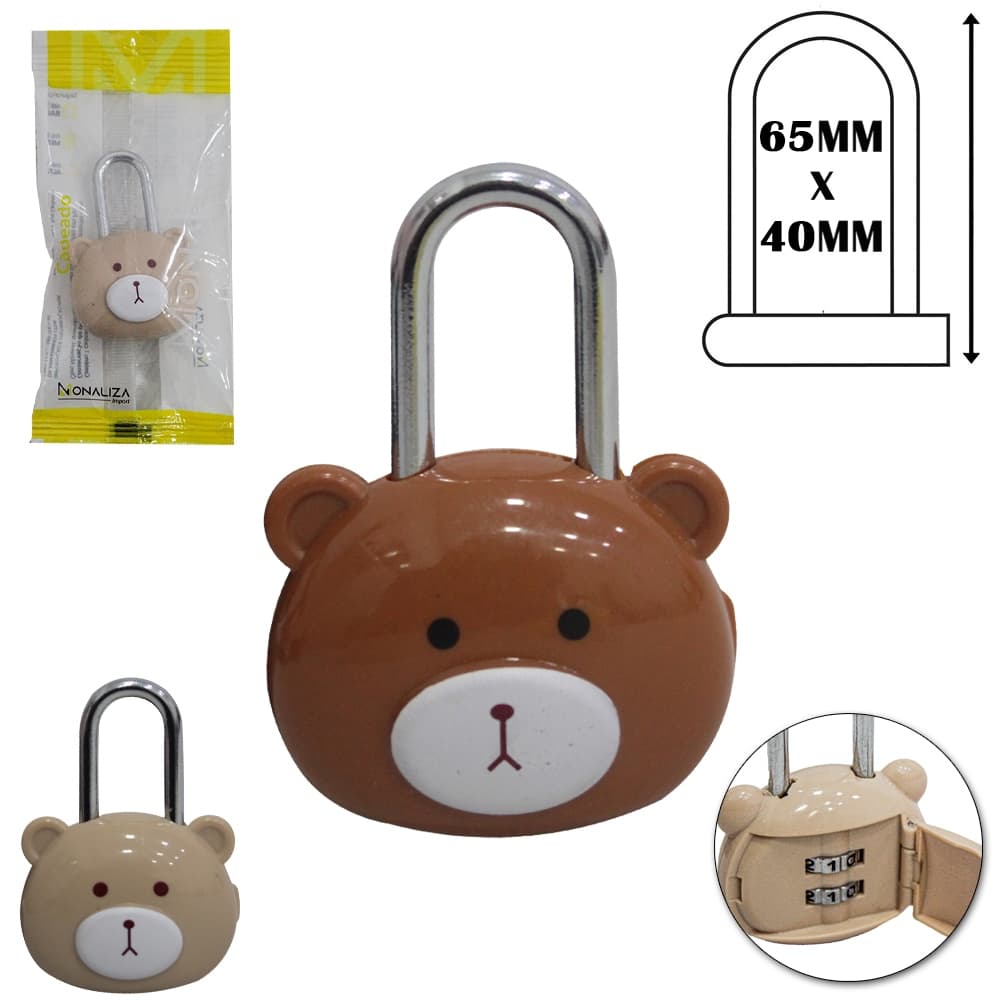 CADEADO URSO HASTE CURTA COM SEGREDO COMBINACAO 2 DIGITOS Código 3708108