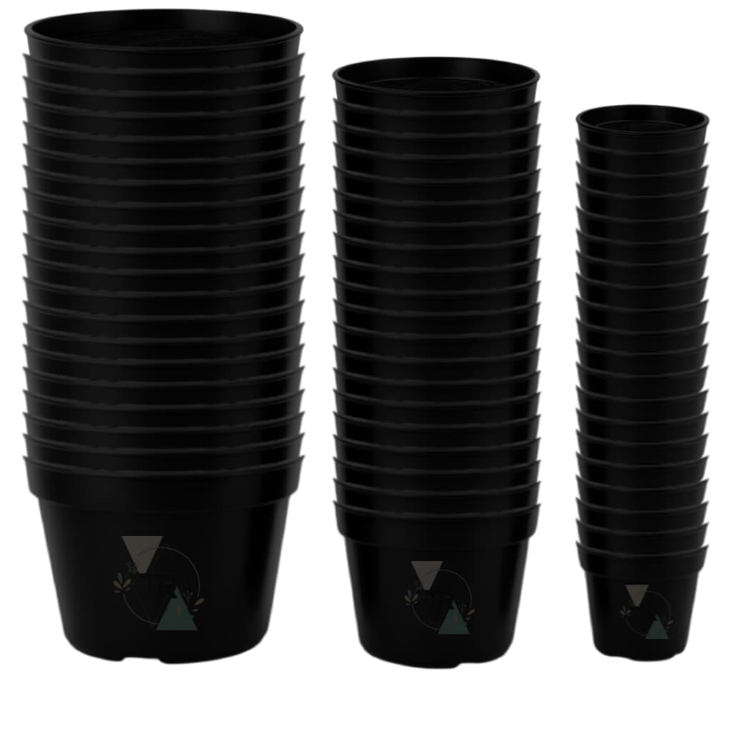 Kit 60 vasos para plantas na cor Preta ( Pote 11, pote 9, pote 6 )