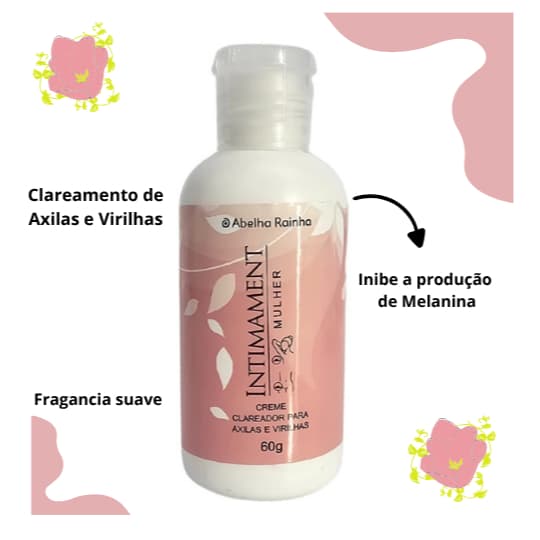 Creme Clareador Para Axilas e Virilhas Intimament Mulher Abelha Rainha 60g