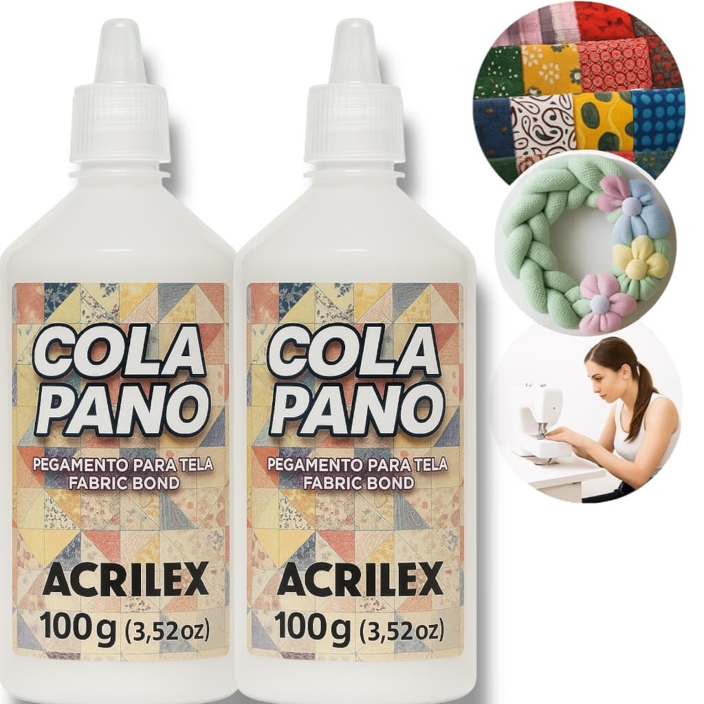 Cola Pano 100G Acrilex Cola Para Tecido Costura Barra de Calça Artesanato Fácil Aplicação