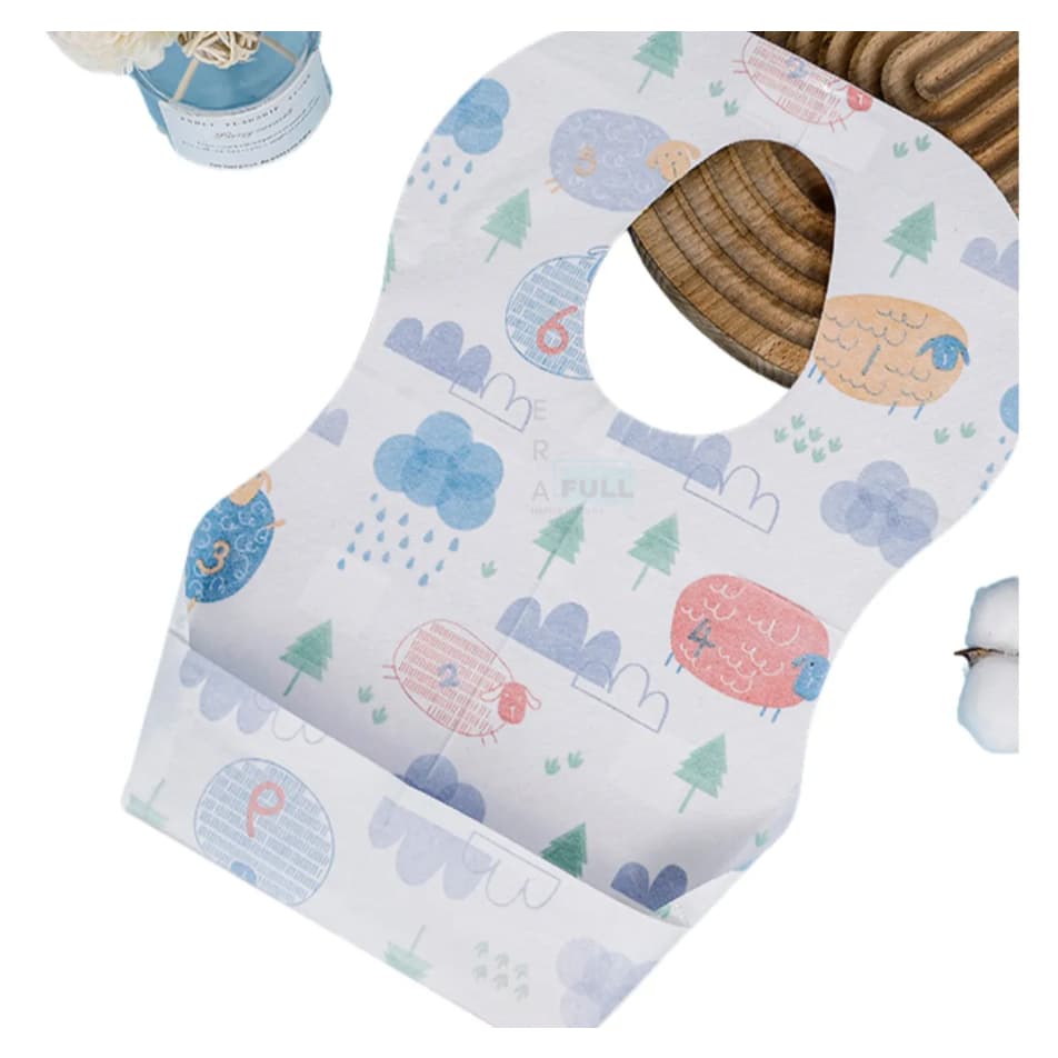 Babador Descartável com Bolso 20 unid. | Introdução Alimentar Bebê Infantil