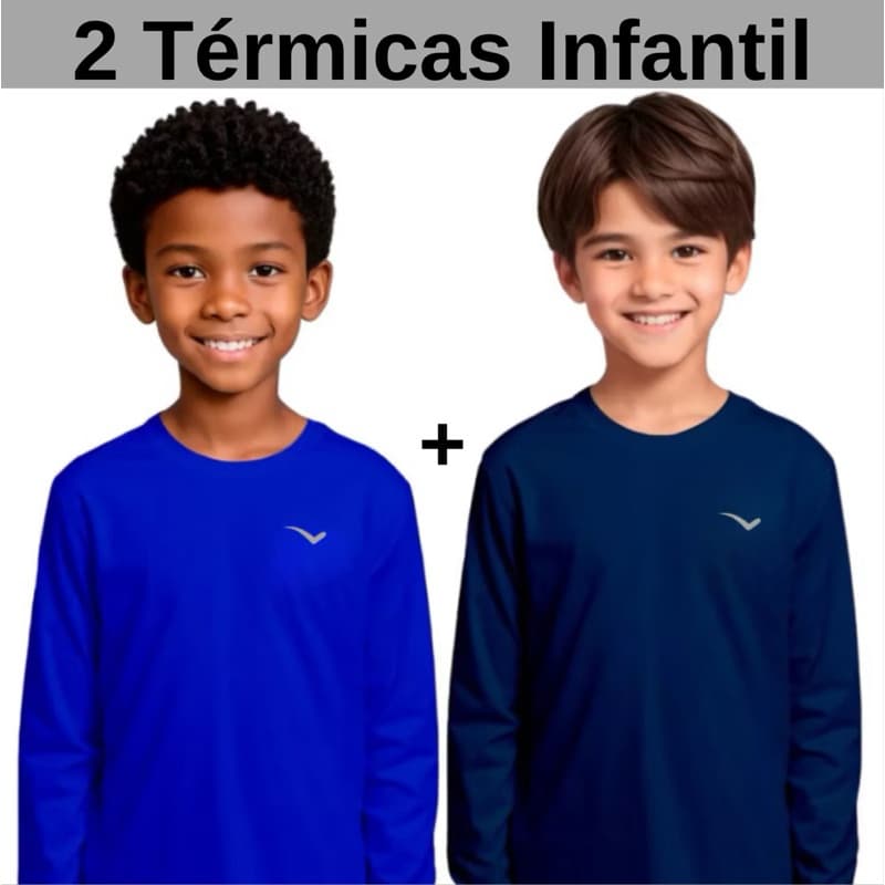 Kit com 2 Camisetas  Fenix Infantil proteção solar UV 50+ Segunda pele