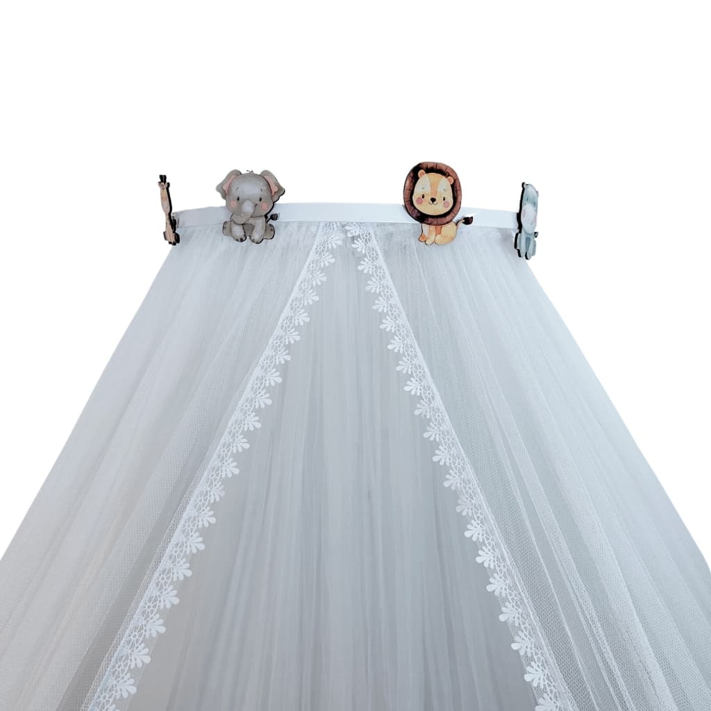 Dossel safari com mosquiteiro tule para berço