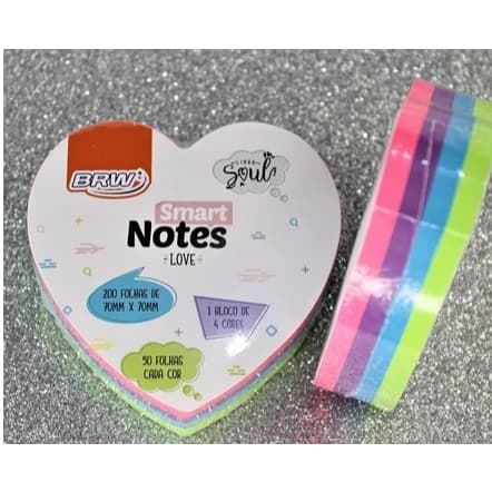 Bloco Smart Notes Love 70mm x 70mm - Colorido Soul 200 FLS