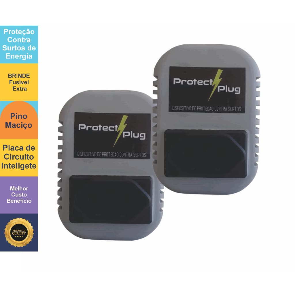 Kit ProtectPlug 2 Unidades - Dispositivo de Proteção Elétrica contra Surtos