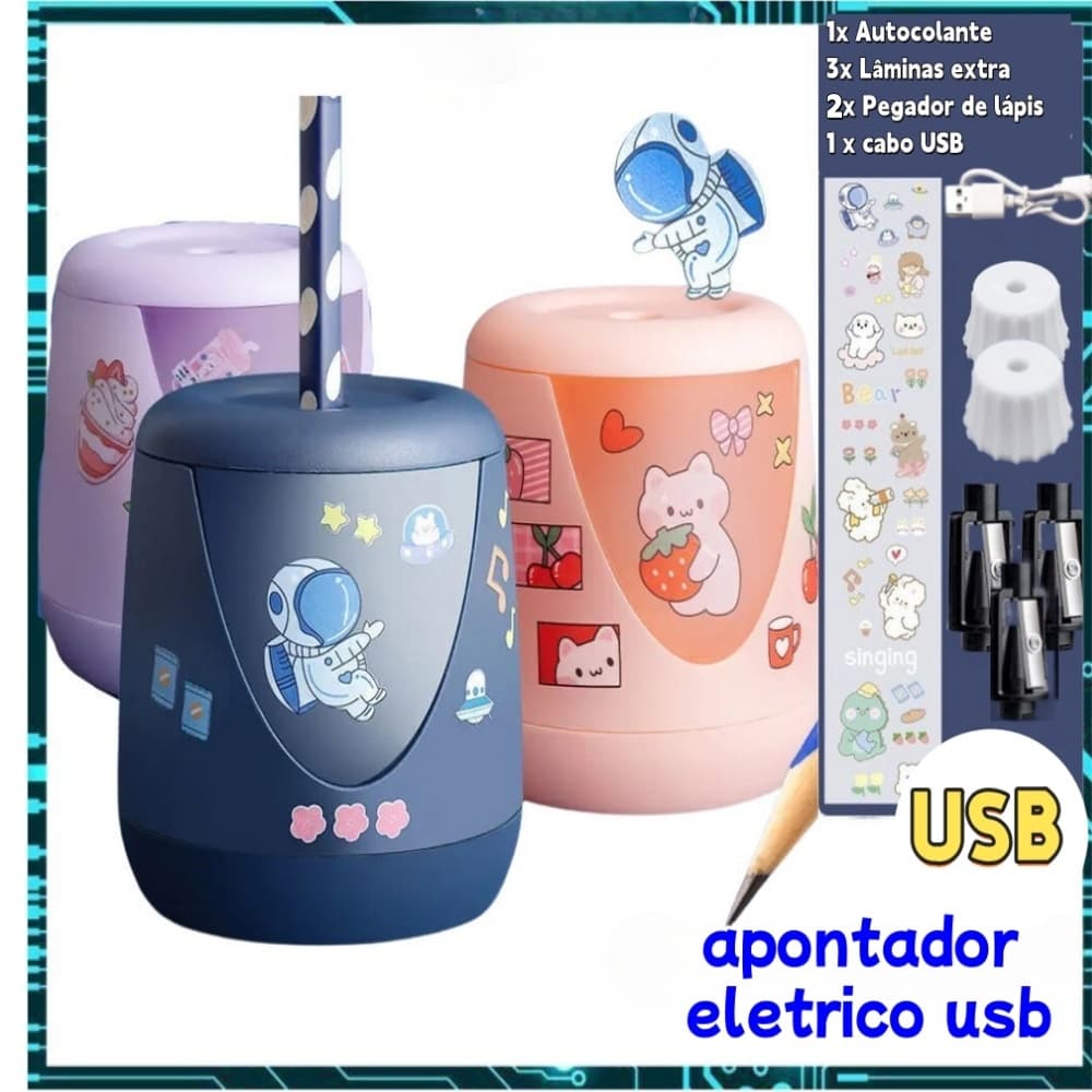 MEDOOSI Apontador De Lápis Elétrico USB Recarregável Automático/Material De Papelaria escolar de Cor Crianças Artistas
