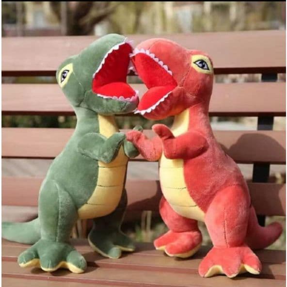 Pelúcia Dinossauro T-Rex Fofo 30cm - Brinquedo Macio Infantil e Adulto - Verde, Azul, Vermelho