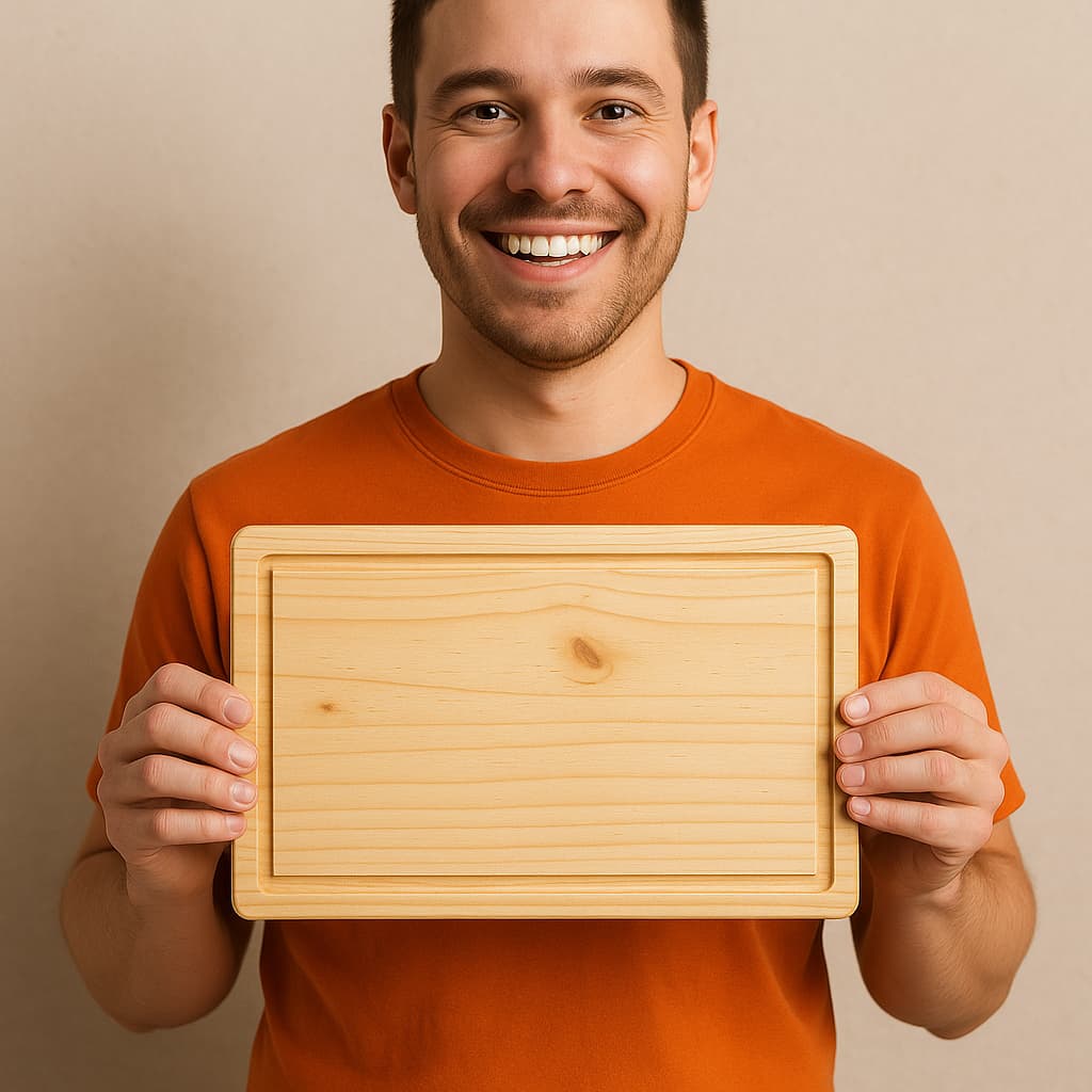 Tábua de Madeira Churrasco Carne Corte Legumes Multiuso Legumes Grande Pequena