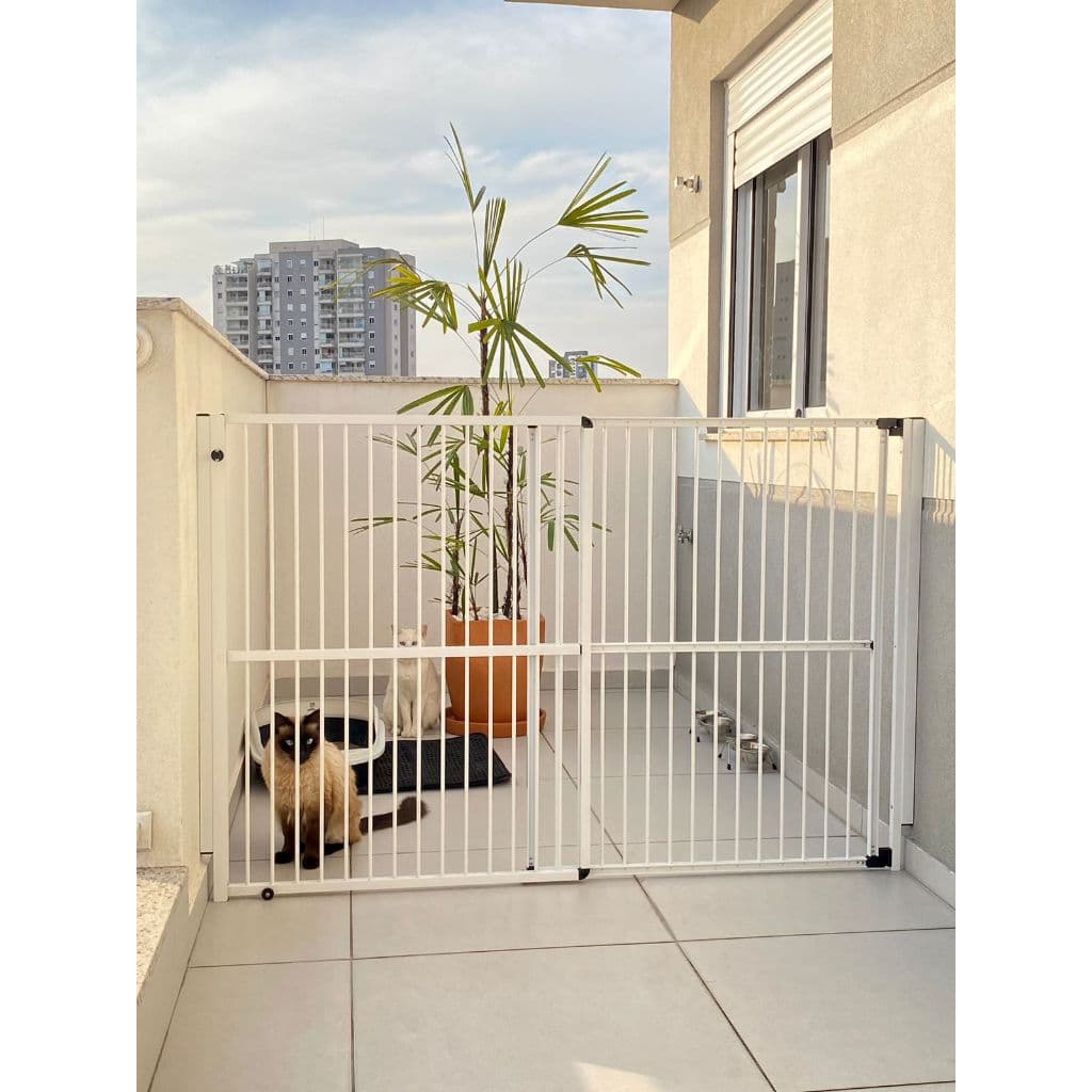 Portão de Segurança Criança e PET de Abrir e Correr Altura 100cm Largura Regulável 85 a 150cm