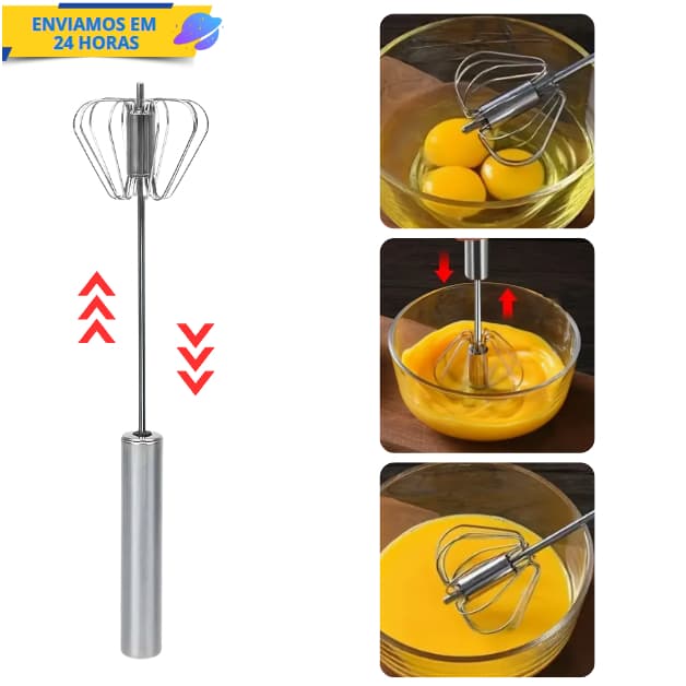 Batedor Semi Automático De Ovo Manual De Aço Inoxidável Utensílios De Cozinha Misturador