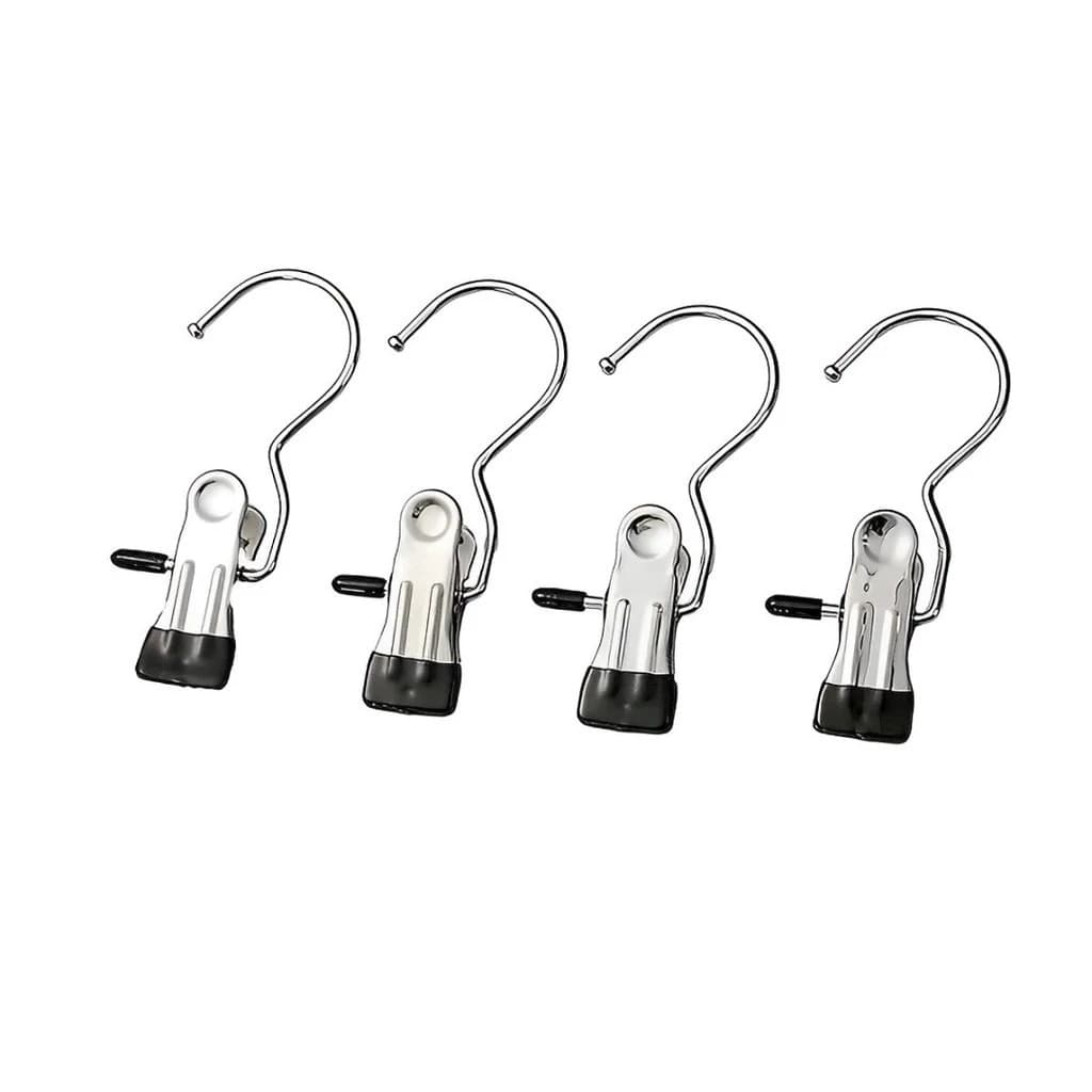 Kit 10 Cabide Para Calça Com Prendedor Clip Pendurar Armário Presilha Roupas Gancho Giratório