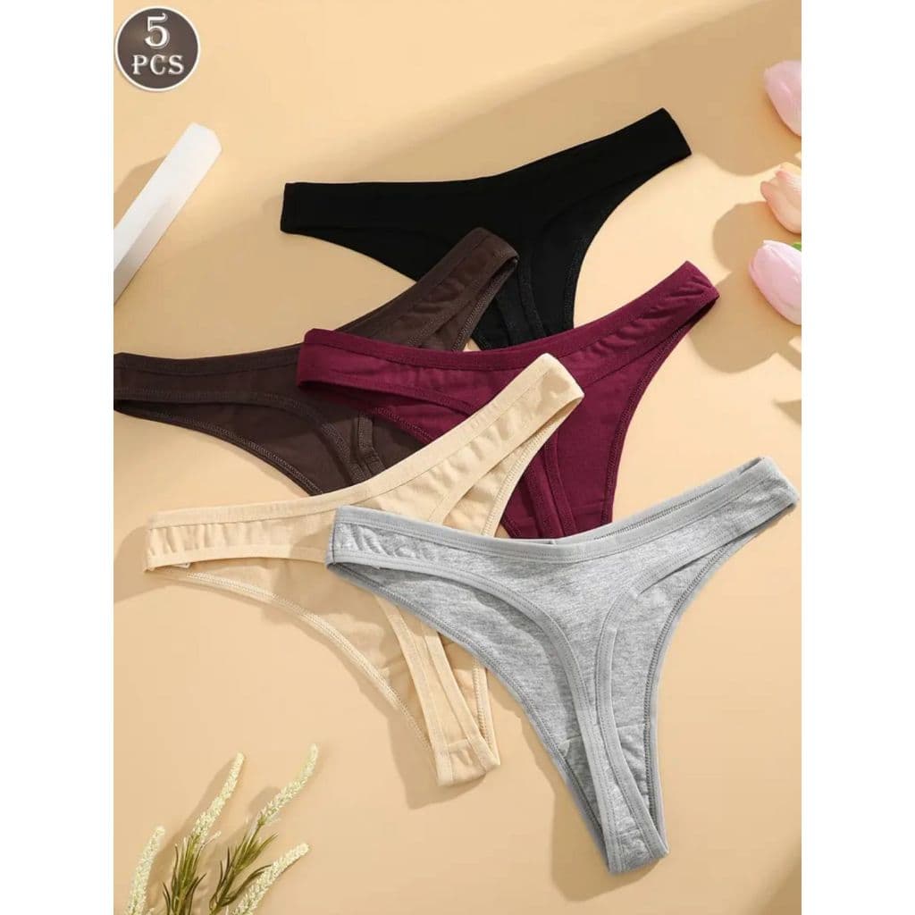 Kit Calcinhas 100% Algodão Fio Dental Clássica em Cotton Cores solidas Moda Íntima Feminina