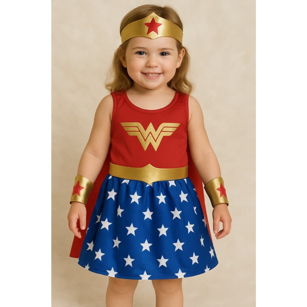 FANTASIA INFANTIL MULHER MARAVILHA MENINA CARNAVAL FESTAS