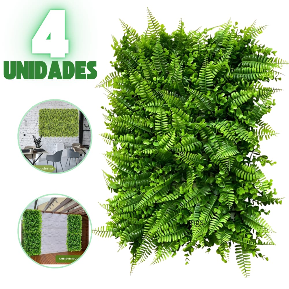 Placa Samambaia Eucalipto 40x60 Jardim Vertical Artificial Luxo [PREMIUM]