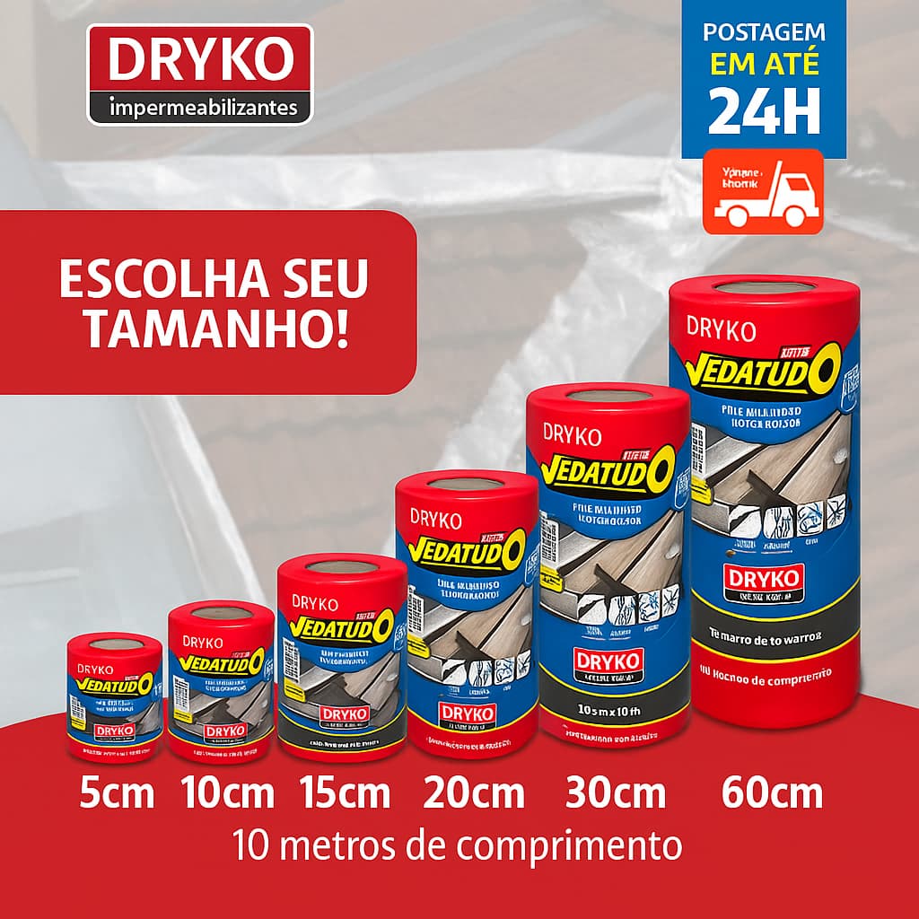 Manta Asfáltica Metalizada Auto Adesiva Vedação Telhas Laje Vedatudo Vários Tamanhos