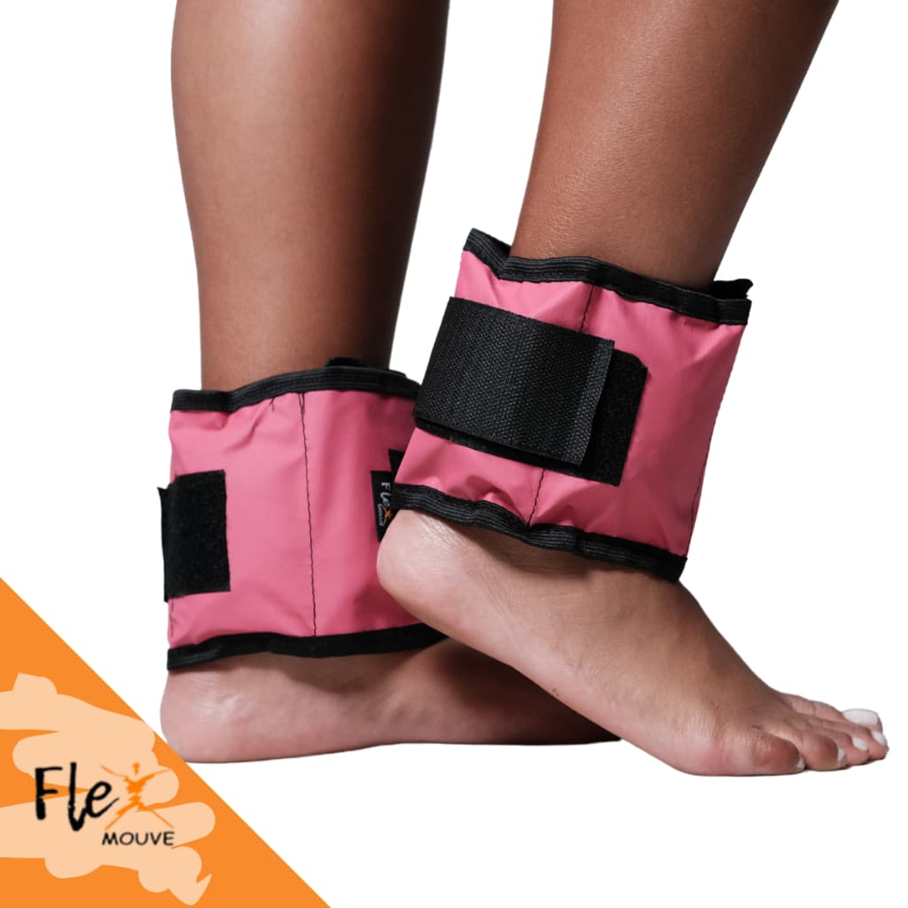 Caneleira de Peso 1kg Rosa Tornozeleira Academia Fitness Ajustável Treino Musculação (1 Unidade ou 1 Par)
