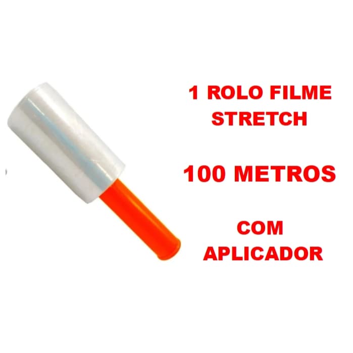 Rolo Filme Stretch C/ Cabo Adaptador (10cm) 100 Metros (cada)