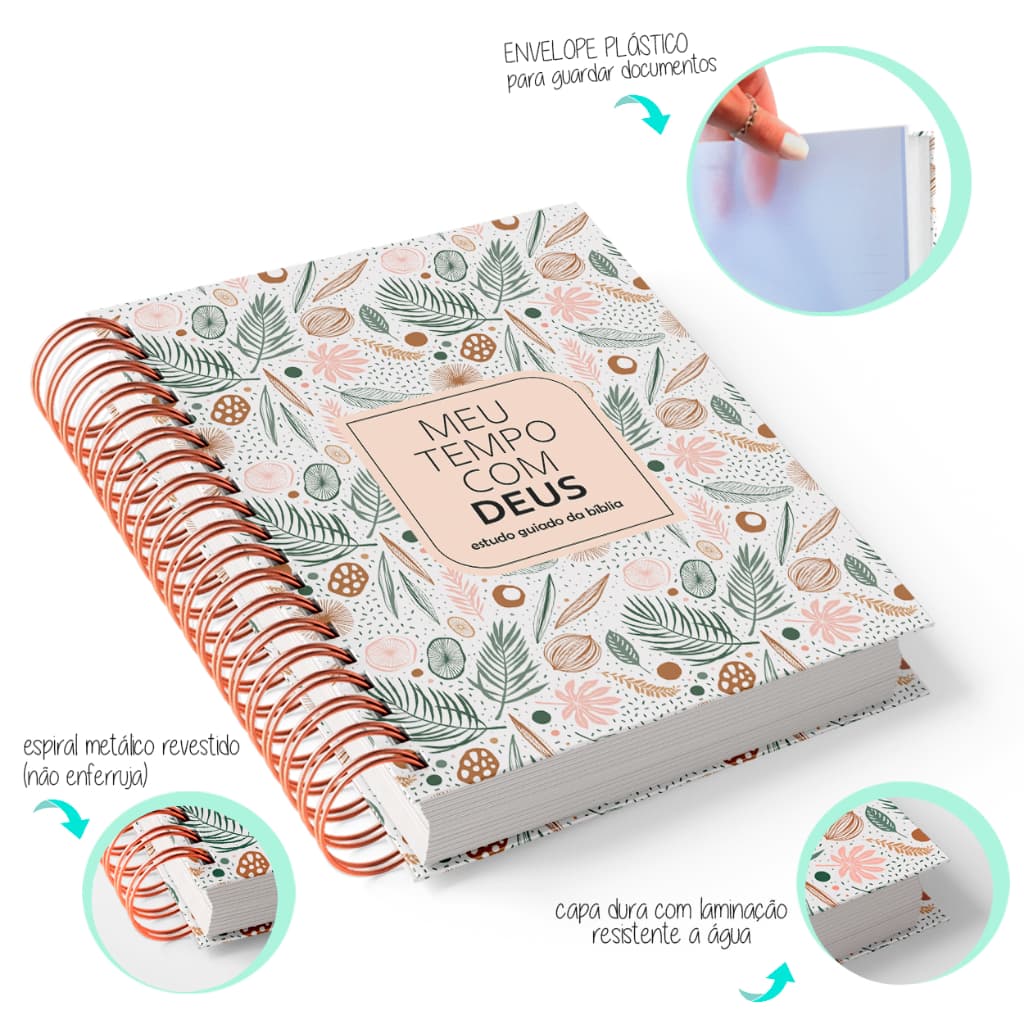NISTI PRINT | CADERNO DEVOCIONAL MEU TEMPO COM DEUS PLANNER ESTUDO DIÁRIO DA BÍBLIA COM CAPA DURA
