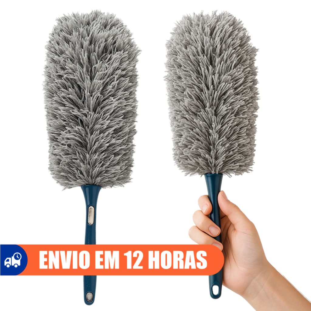 Espanador de Microfibra Eletrostático Tira Pó Remove Poeira