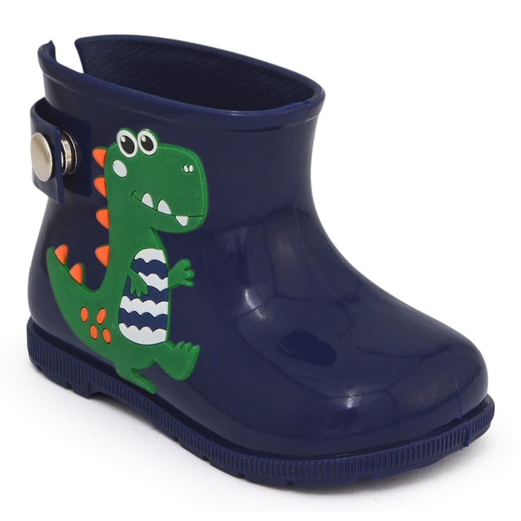 Bota Galocha Infantil Menino Cano Curto Dinossauro Impermeável
