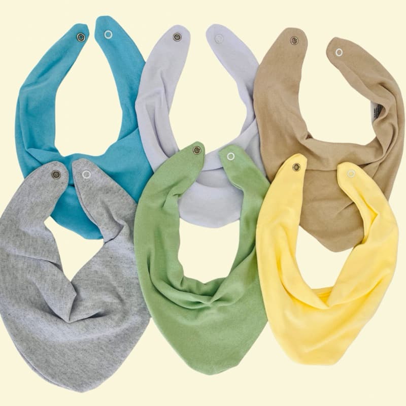 Kit com 5 Babador Bandana Bebê 100% Algodão Suedine Infantil Baby Cores Sortidas