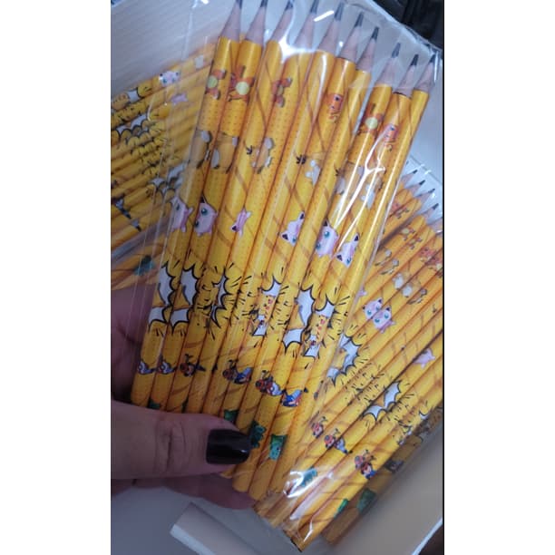 Lápis de escrever Personalizado Pokemon - Lembrancinha - Festa - Aniversário - Escola