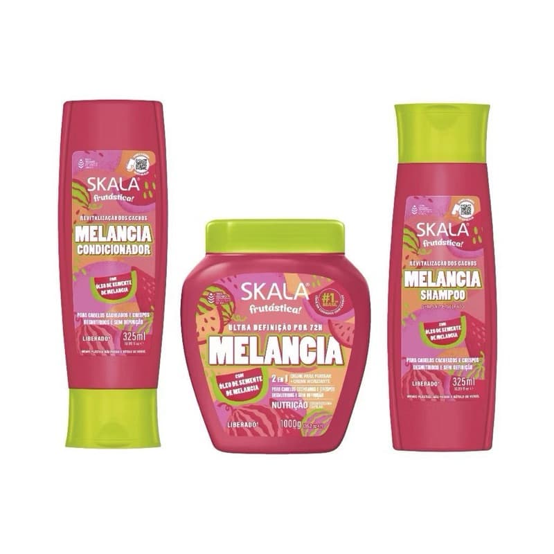 Kit Skala Frutástica Melancia Shampoo e Cond 325ml + Creme de Tratamento 1kg