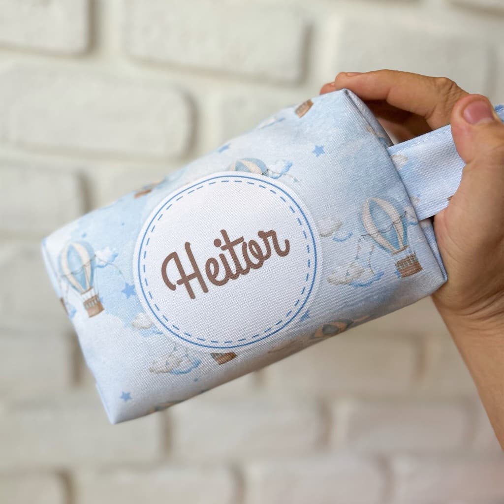 Necessaire Box Balão Nuvens Personalizado