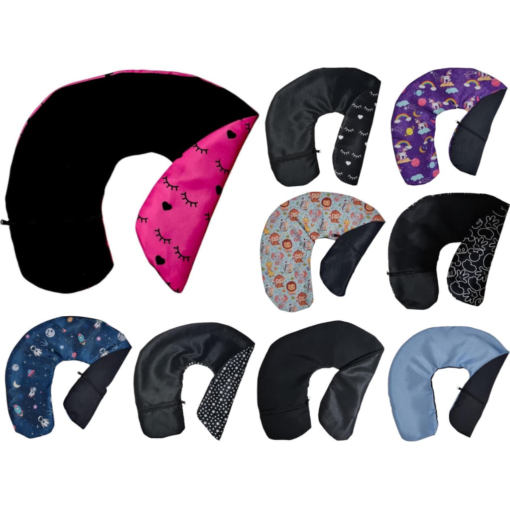 Capa com Ziper para Almofada De Pescoço Capa para Travesseiro de Descanso Apoio de Cabeça Viagem