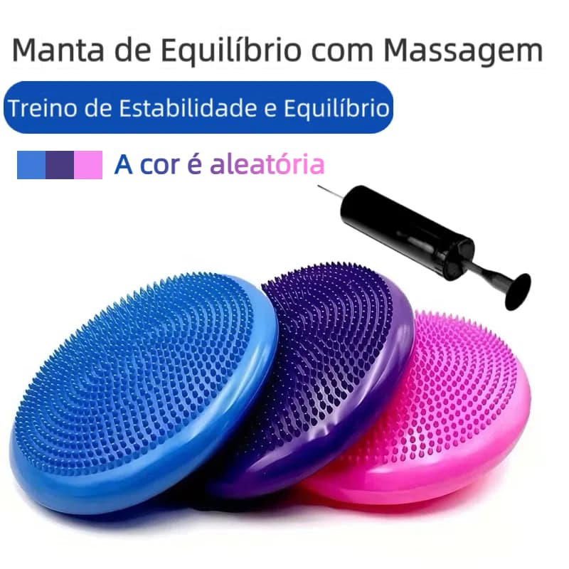 Disco De Equilíbrio Inflável Pilates Yoga Fisioterapia Fitnes 33cm Com Bomba Inflável 150kg