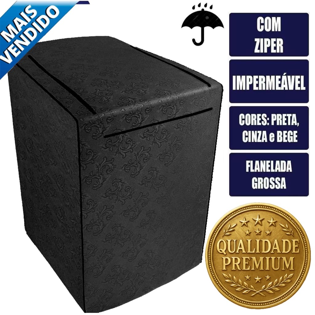 Capa de Máquina Lavar Roupa Consul Brastemp Electrolux Panasonic 10 11 12 13 14 15 16 17 18 kg para