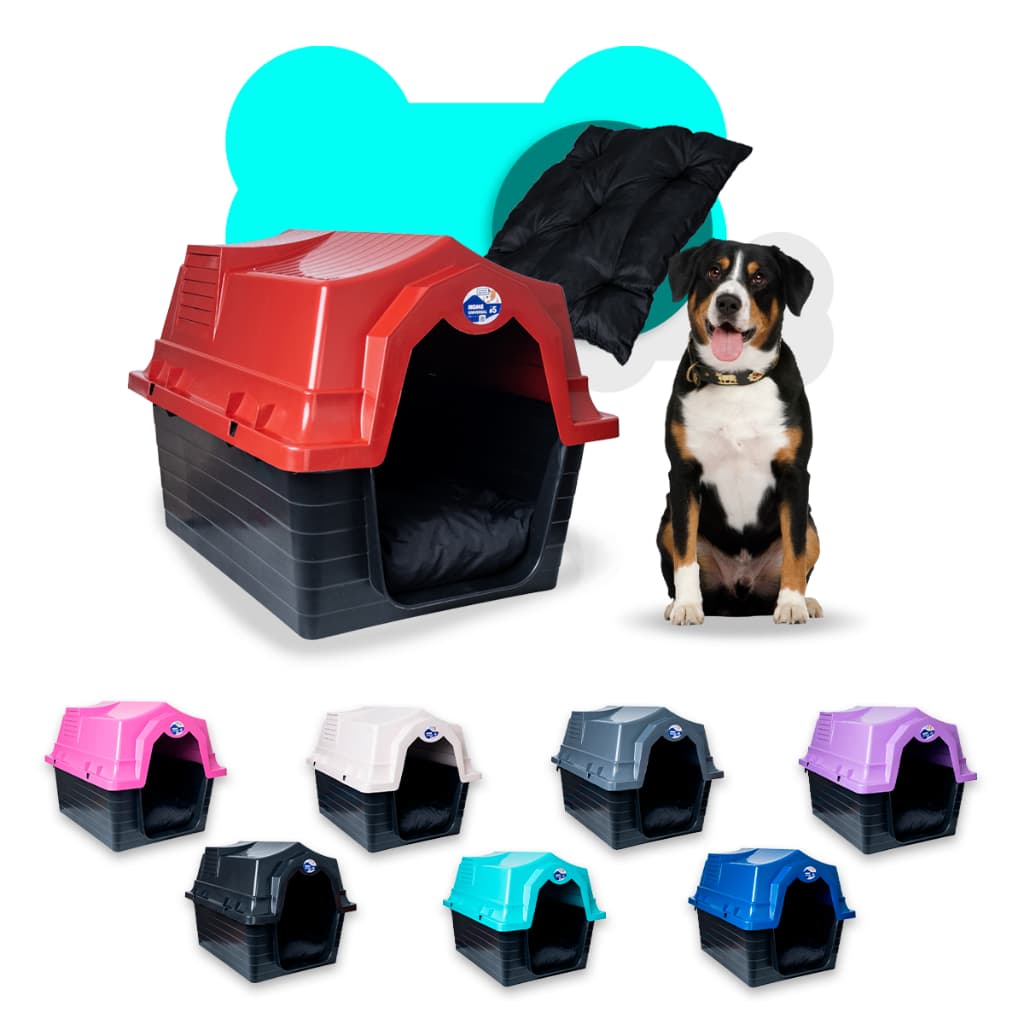 Casa Casinha Para Cachorro Pet N5 Com Colchonete - Unishop