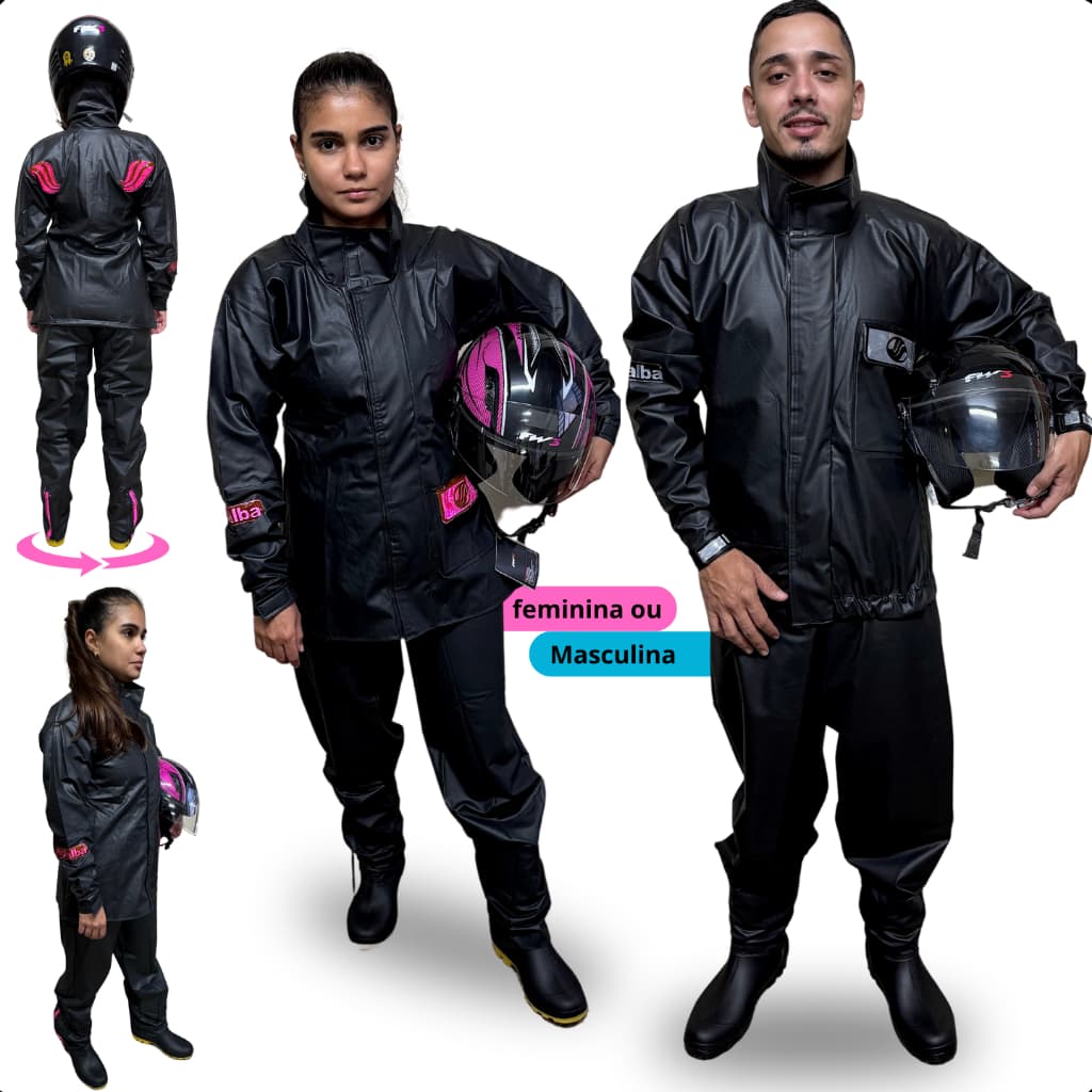 Capa De Chuva Motoqueiro Europa ALBA Original Impermeável Para Moto Frio