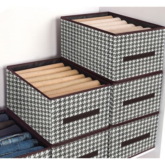 KIT 3 Caixas De Armazenamento De Roupas Com Grade Dobrável Multiuso