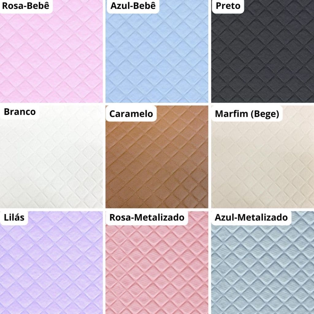 Tecido Courino Matelasse PVC Dijon Corino Para Personalizados e Artesanato 50x70cm - Várias Cores