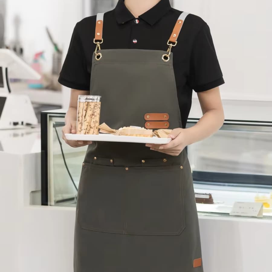 Avental Com Bolso Algodão Lona Cozinha Casa Unissex Impermeável Salão