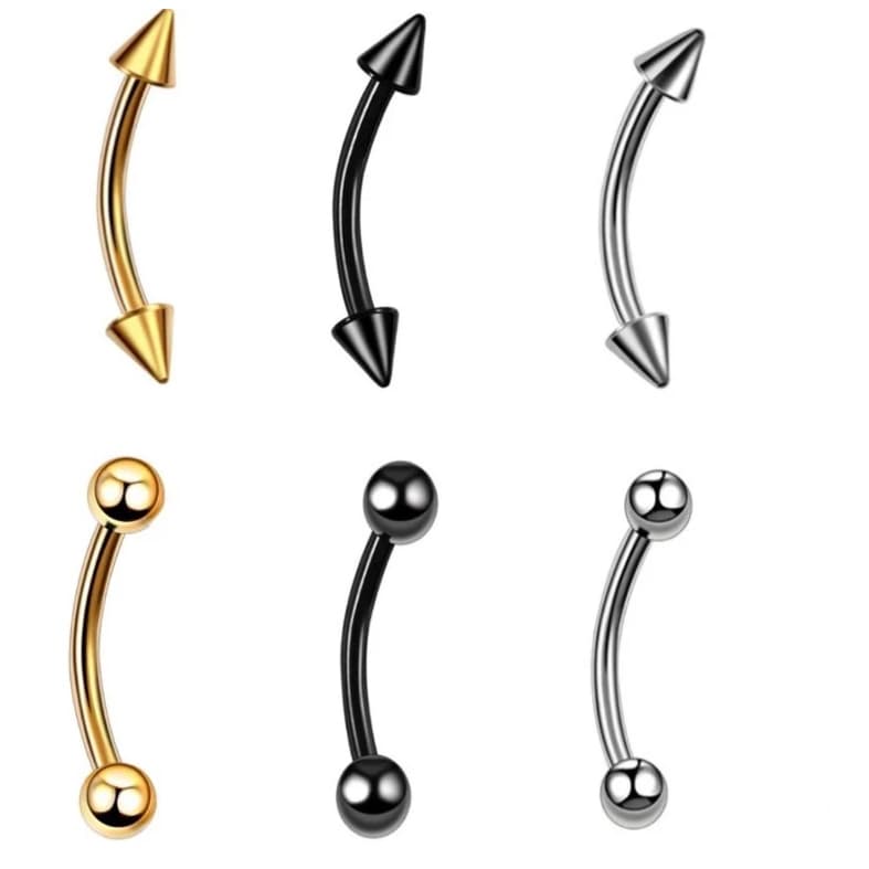 Piercing Aço Cirurgico Barbel Bananinha Curvo Sobrancelha/Rook/Boca Aço Cirúrgico Pvd