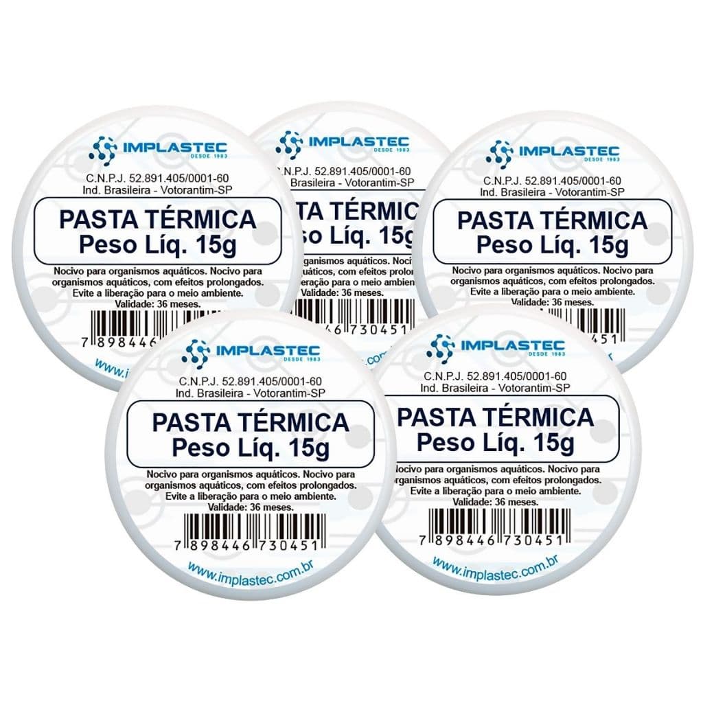 Kit 5 Pasta Térmica 15g Implastec Processador Cpu