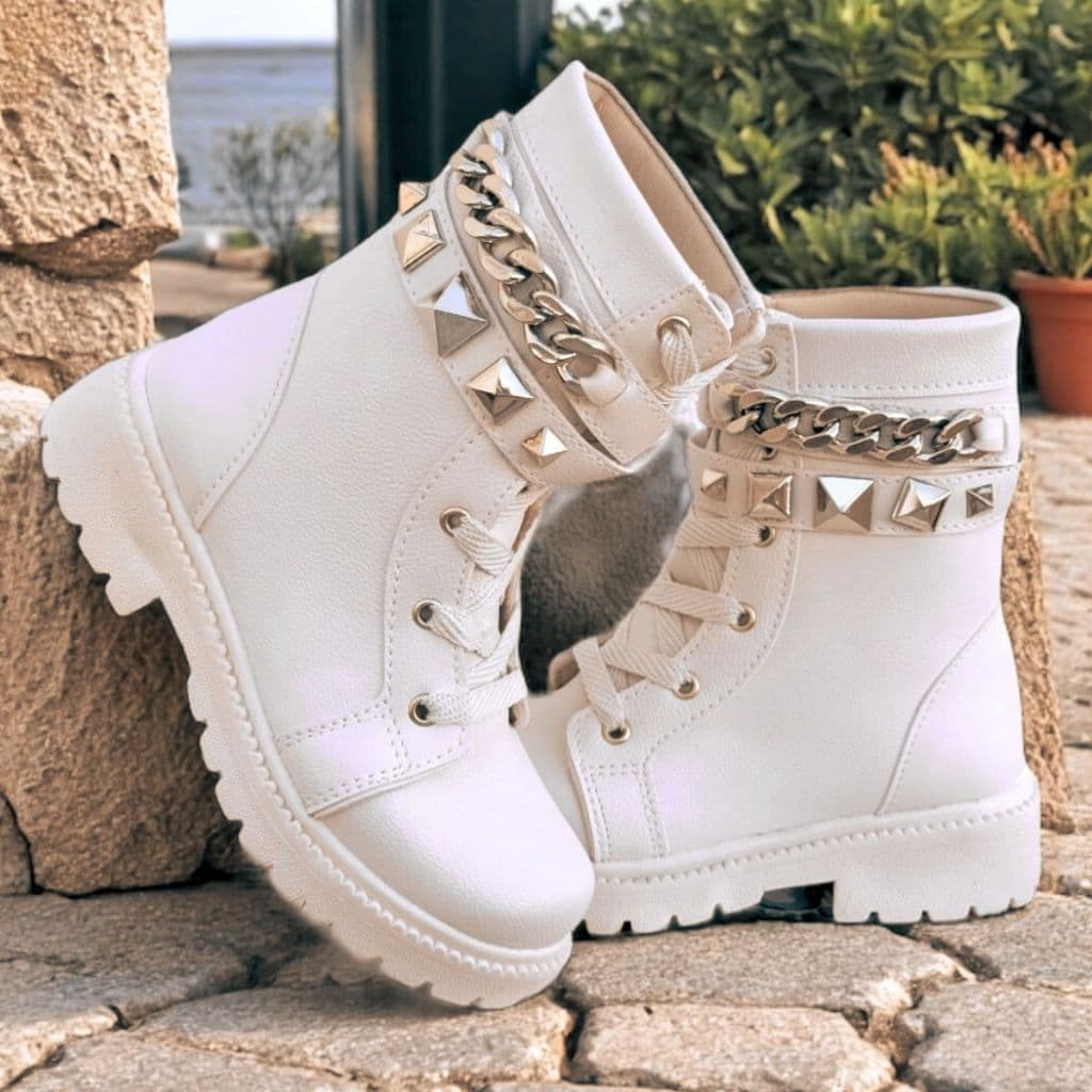 Coturno Juvenil Estiloso Menina Bota Tratorado Várias Formas de Uso Outono Inverno Solami