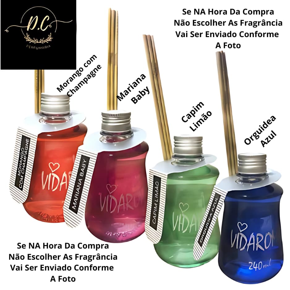 Kit 4 Difusores Aromatizadores de Ambiente Vidaromas 24 aromas. NOS CONTATAR VIA CHAT