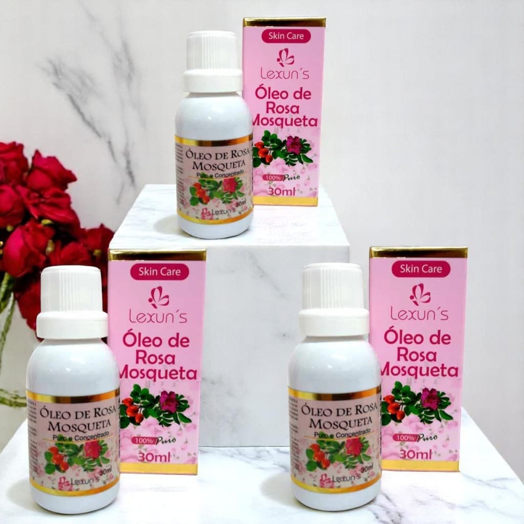 Kit 3x Óleo de Rosa Mosqueta Rubiginosa 30ml 100% Puro - Lexuns