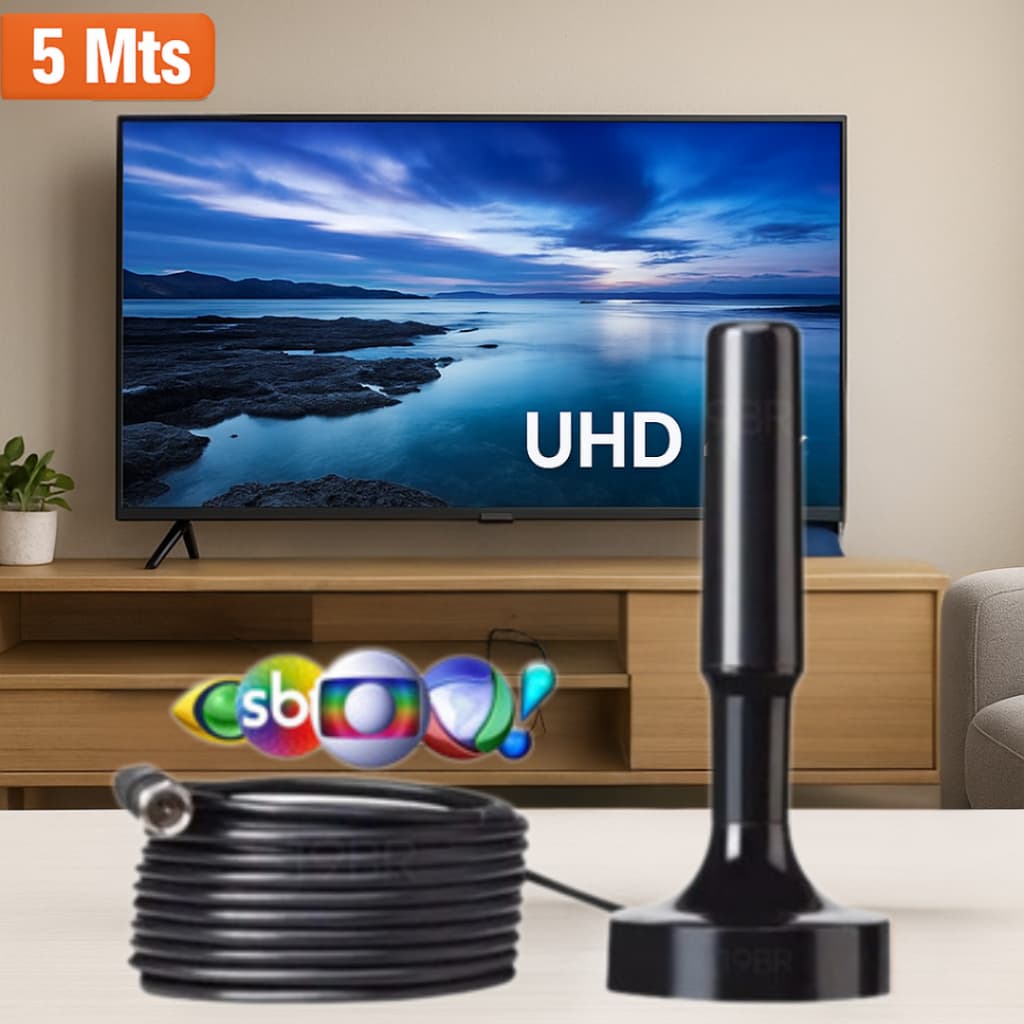 Antena Digital Interna Externa Full Hdtv 4K Cabo Grande