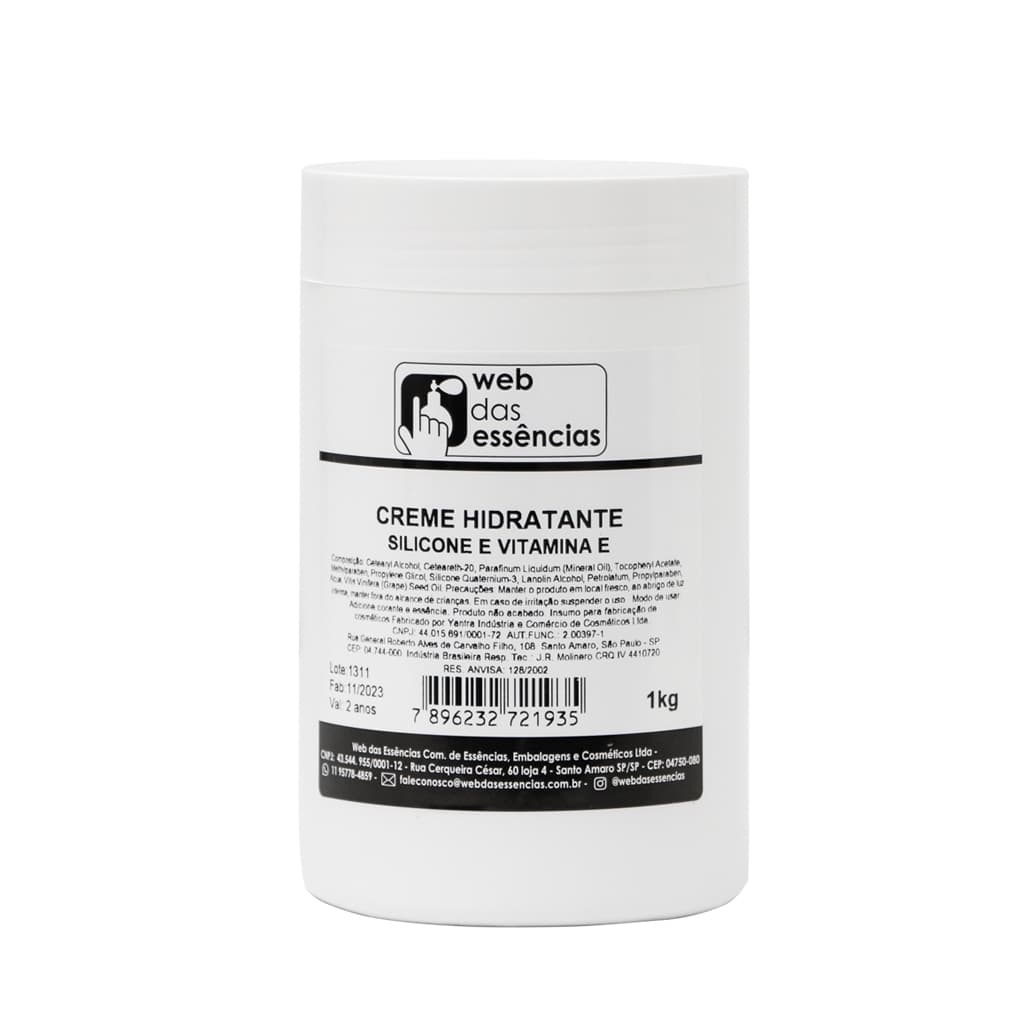 Creme Hidratante - Com Silicone e Vitamina E - Base Neutra - 1 Kilo -