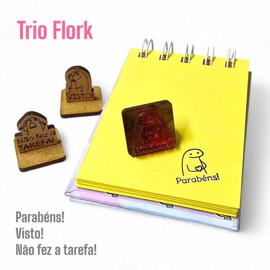 Trio Carimbo Flork Pedagógico