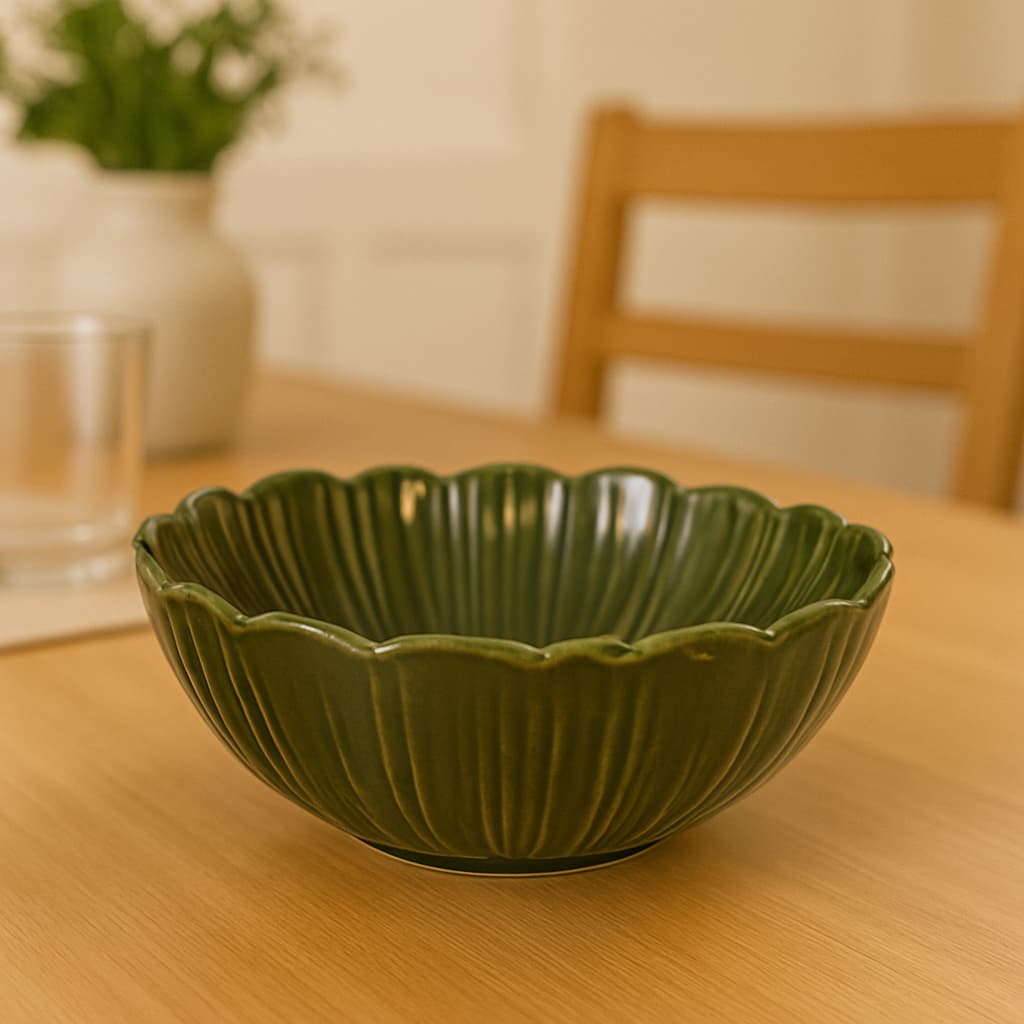 Tigela Média Redonda Cerâmica Louça Saladas Caldos Sopas Petiscos Porções Decoração Mesa Posta