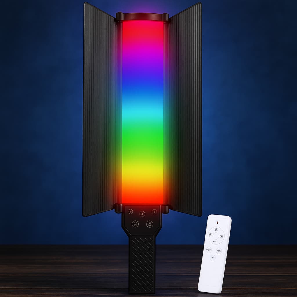 Luz RGB Portátil de Mão Profissional LED para Live Foto Vídeo e Ambiente Uso Interno e Externo