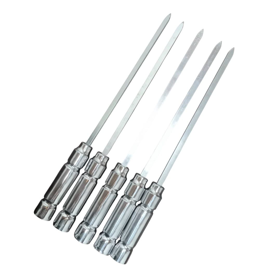 Kit 5 espetinhos de alumínio 25 cm (churrasco)